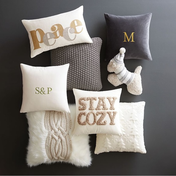 Pottery Barn Faux Fur Cable Knit Pillow Cover - Picture 8 of 8